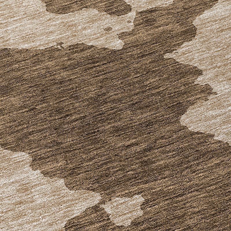 Machine Washable Indoor/ Outdoor Contemporary Abstract Chantille Rug