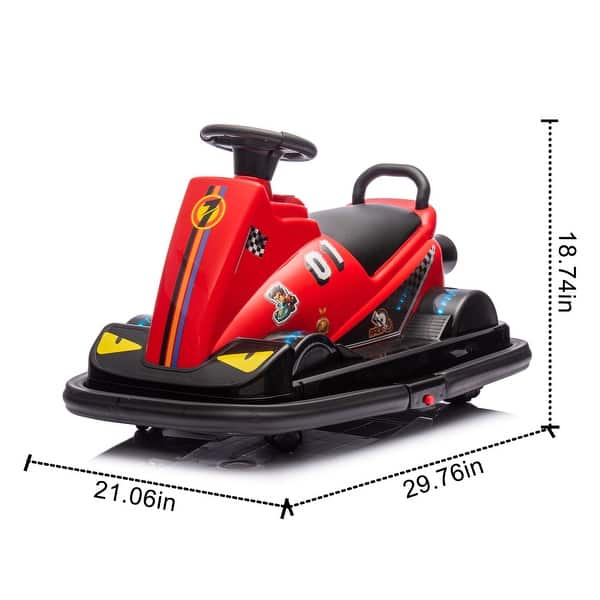 dimension image slide 2 of 4, 12V Kids Ride On Motor Bumper Car