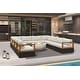 preview thumbnail 14 of 37, PURPLE LEAF GLFSF Outdoor sofas Black sofa with white seat for Yard Porch Deck Patio Conversation Sets 10 seats/U-shaped