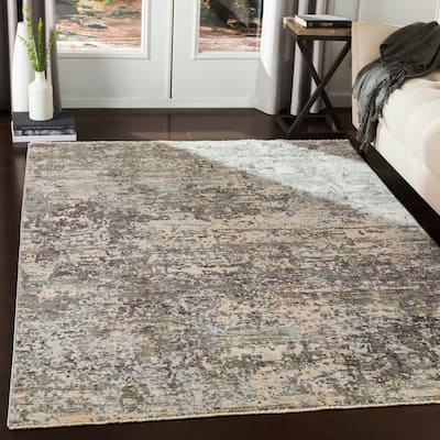 Baines Contemporary Medium Grey Area Rug - 5' x 8'2"