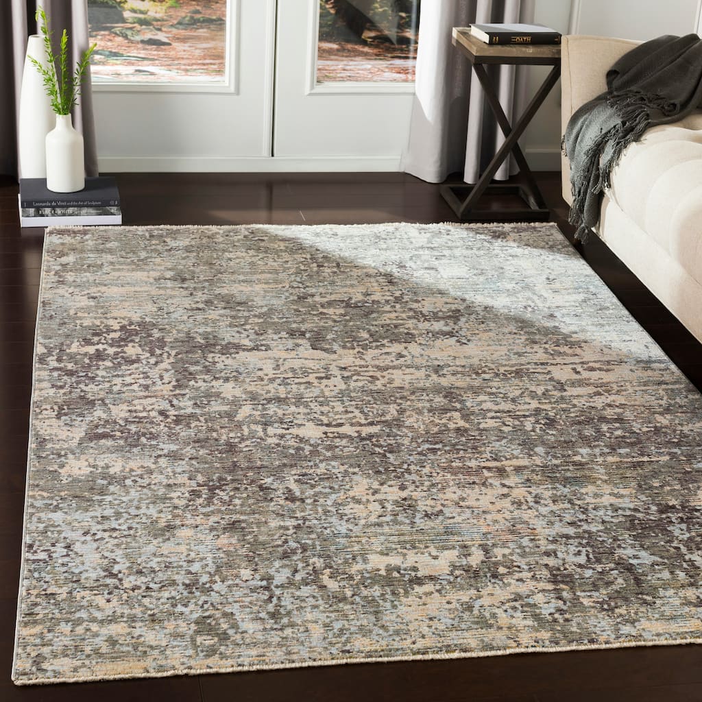 Baines Contemporary Medium Grey Area Rug - 5' x 8'2"