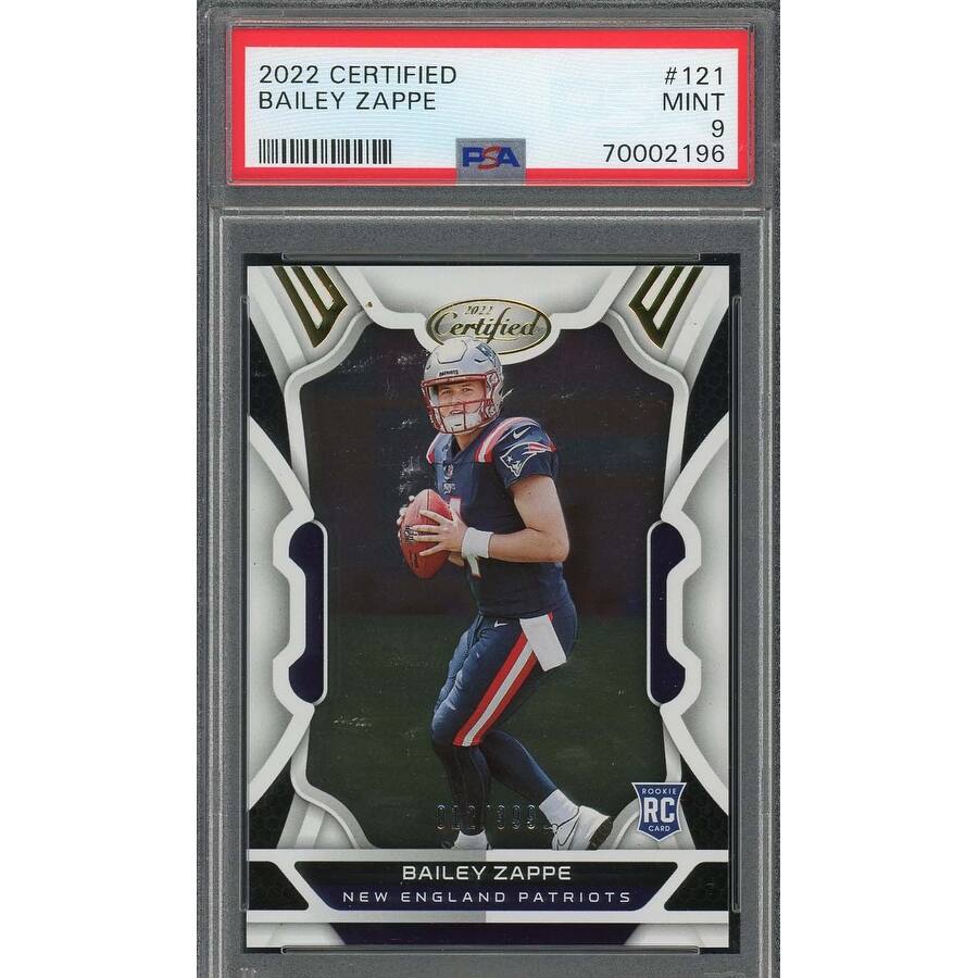 Bailey Zappe 2022 Panini Certified Rookie Card RC #121 Graded PSA 9 #/399 - 8'6" x 11'6"