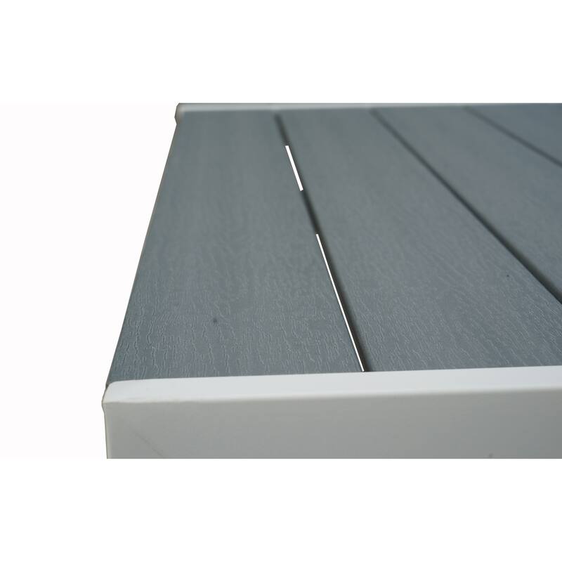 Kozyard Coolmen Outdoor Patio Dining Table with Powder-Coated Frame and Wood Like Laminate Table Top