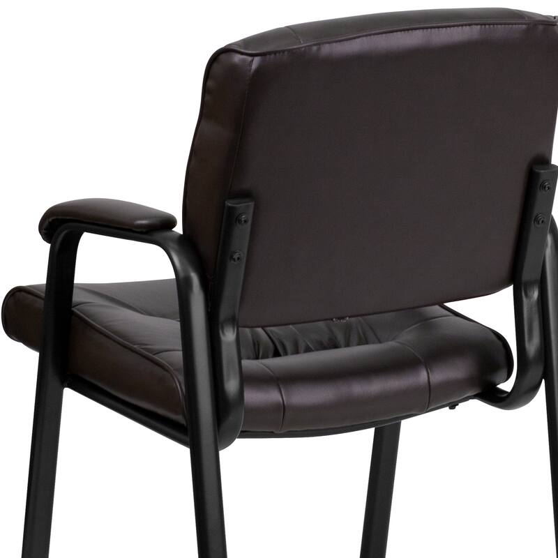 Upholstered Tufted Executive Reception Chair with Padded Arms - 23.25"W x 26"D x 36"H