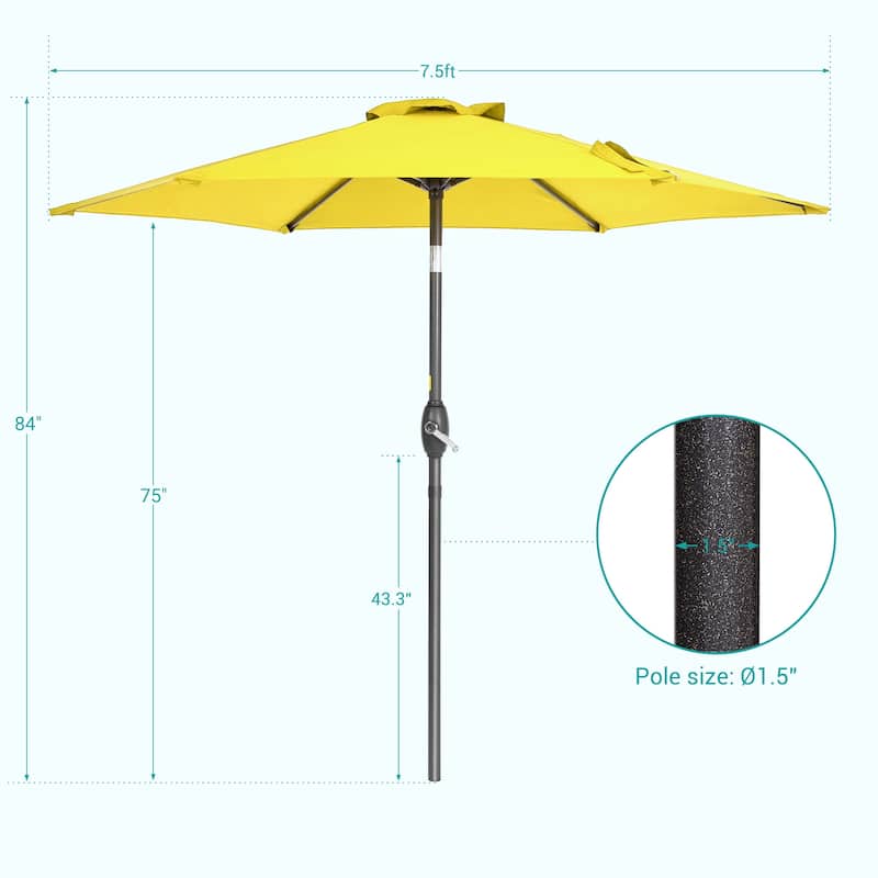 Bonosuki 7.5-foot Waterproof Sunshade Canopy Patio Umbrella
