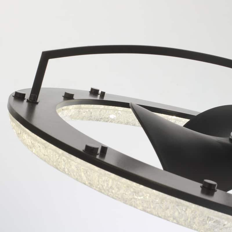 Ceiling Fan 32" Perimost 3-Blade Modern Black LED