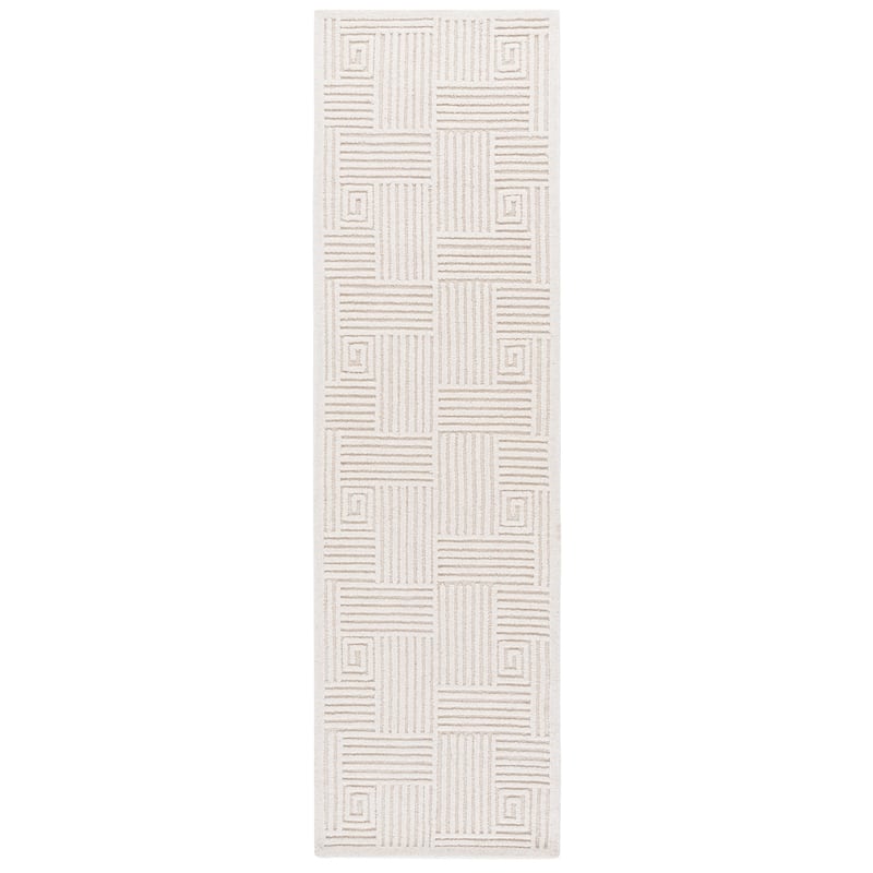 SAFAVIEH Handmade Textural Ceara Wool Rug - 2'3" x 8' Runner - Ivory