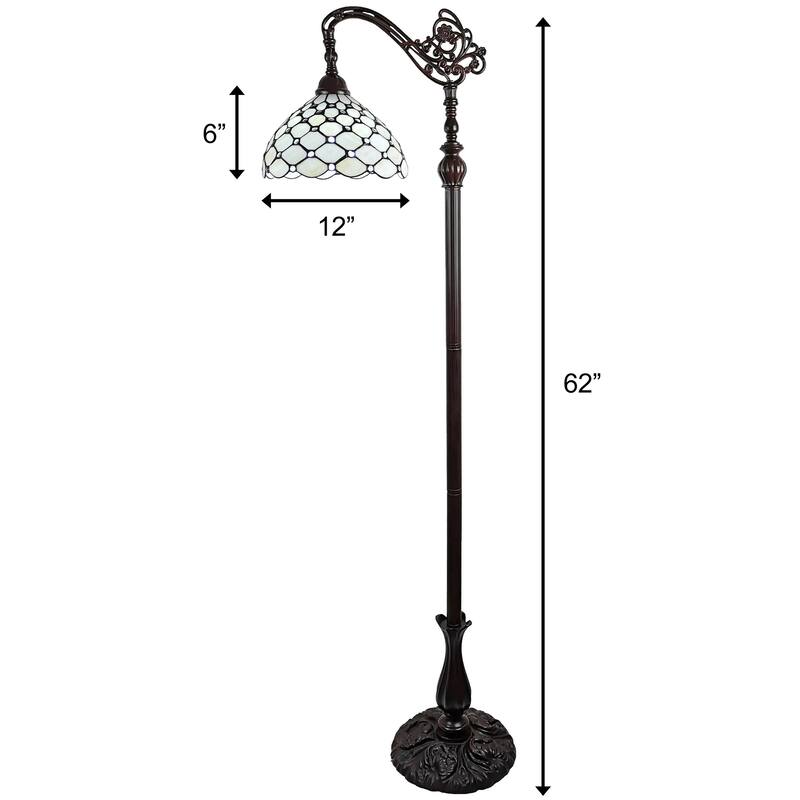Tiffany Style 62-inch Jeweled Reading Floor Lamp Amora Lighting