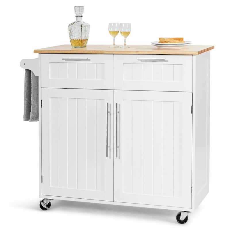 Heavy Duty Rolling Kitchen Cart - 37" x 18" x 37" (L x W x H)