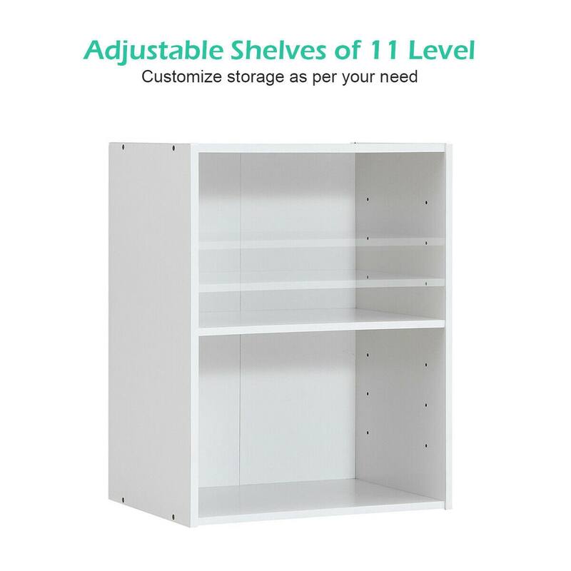 2 Tier Open Night Stand End Table Sofa Side Storage Furniture - 17" x 11.5" x 21.5" (L x W x H)