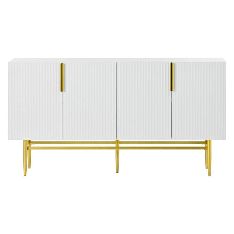 Modern Accent Cabinet with 4 Doors and Adjustable Shelves, Sideboard Buffet Storage Cabinet for Living Room, Entryway
