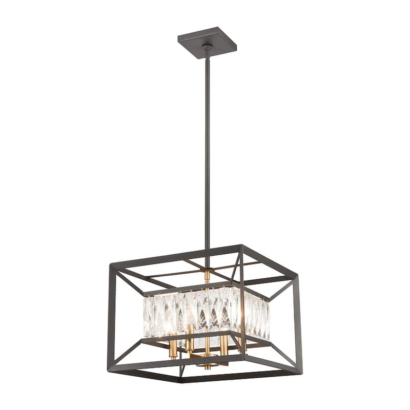Elk Home Starlight Charcoal With Metal Shade 4 Light Chandelier