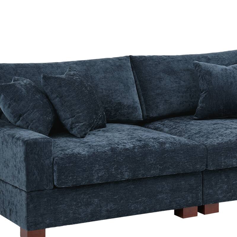 Modern Upholstered Chenille Modular Sectional Sofa with Pillow