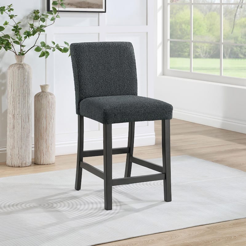 Murtry Upholstered Counter Height Dining Chair (Set of 2) - Black/Charcoal Grey
