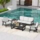 preview thumbnail 31 of 99, 5-Piece Teak Outdoor Conversation Set with Tables.