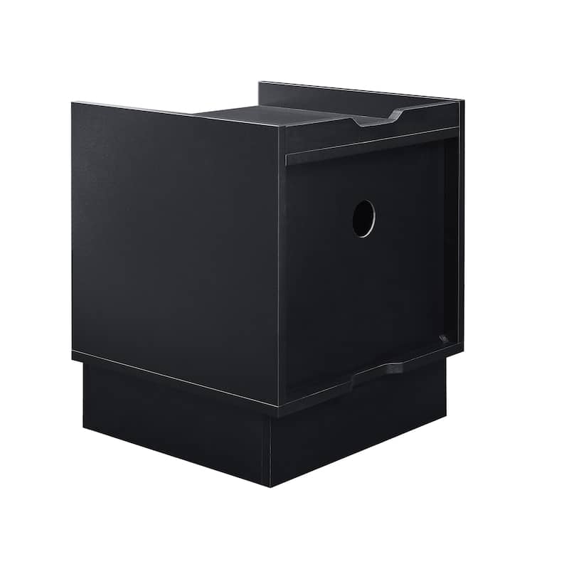 Mid Century Modern Nightstand with 2 Drawers and LED lights