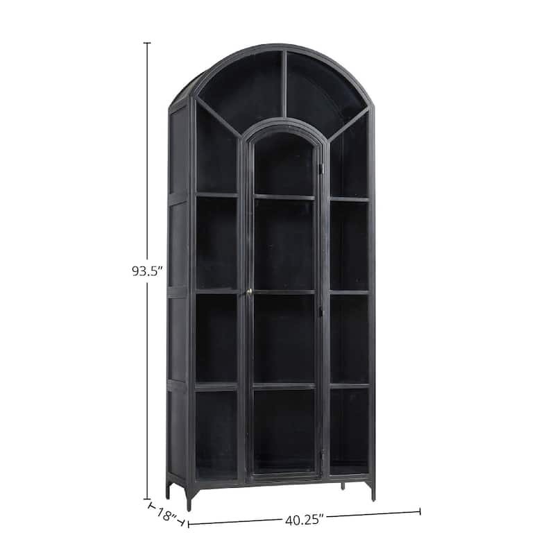Furniture Classics Gilborne Arched 93.5" Storage Cabinet, Black