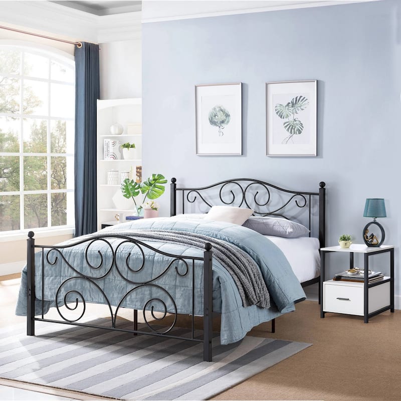 Taomika 3-Pieces Bed Frame and Modern Nightstands Sets