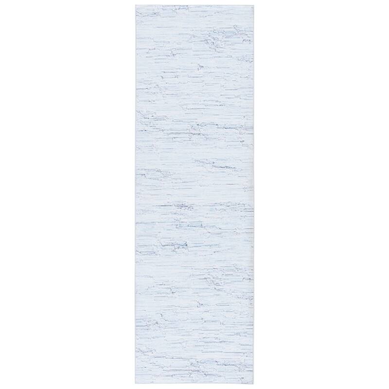 SAFAVIEH Tacoma Urara Machine Washable Slip Resistant Modern Rug - 2'6" x 8' Runner - Grey/Turquoise