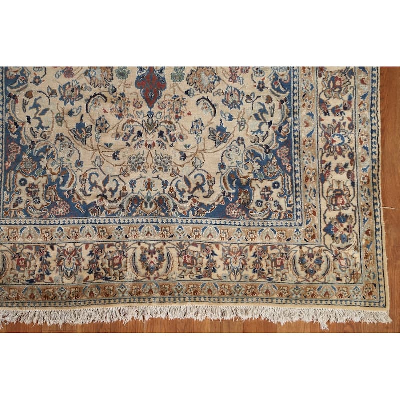 Clearance Antique Floral Nain Persian Wool Area Rug Hand-knotted - 3'10" x 6'6"