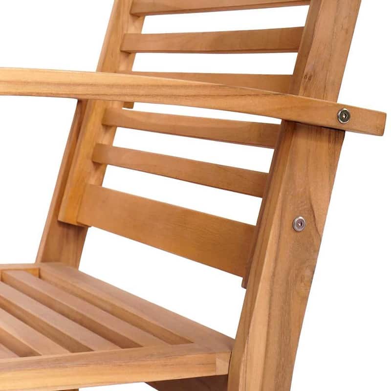 vidaXL Garden Chairs 2 pcs Natural 60 x 65 x 76.5 cm Solid teak wood - 23.6 x 25.6 x 30.1 inch