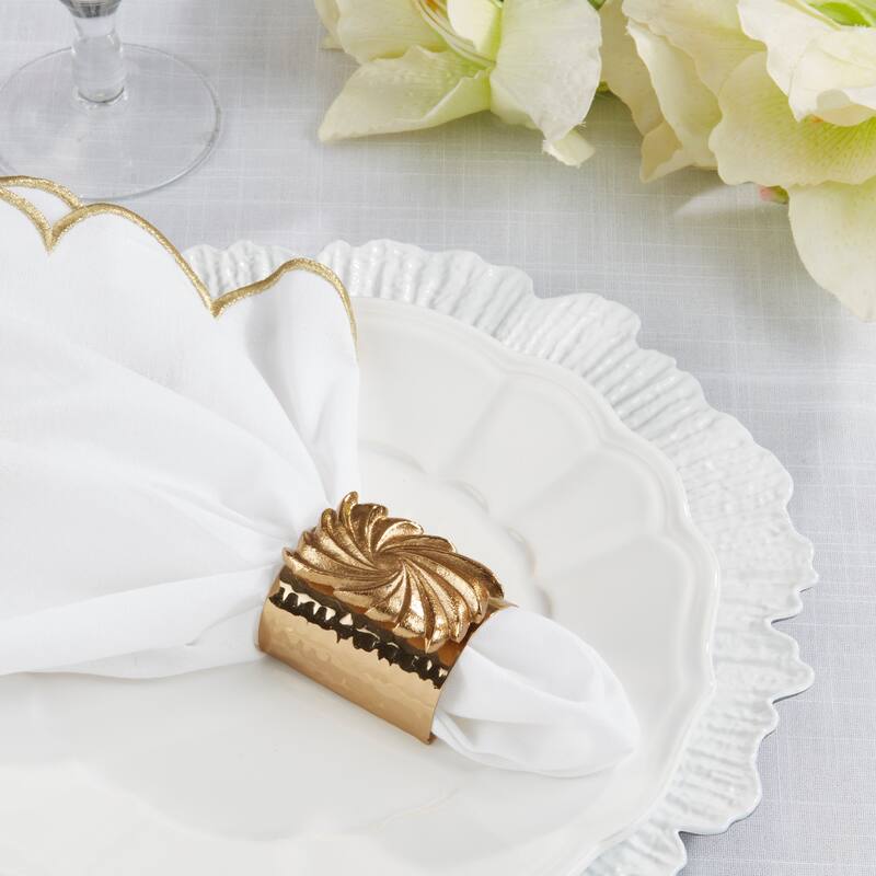 Spun Shine Hammered Napkin Ring (Set of 4)