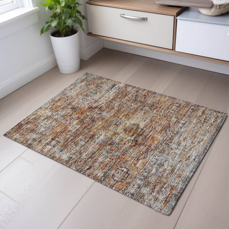 Premium Washable Super Soft Vintage Persian Mayfield Rug - Coral - 1'8" x 2'6"