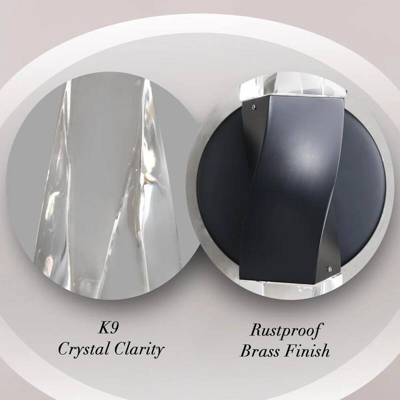 KAYLA 20.8" Black Crystal Wall Sconce