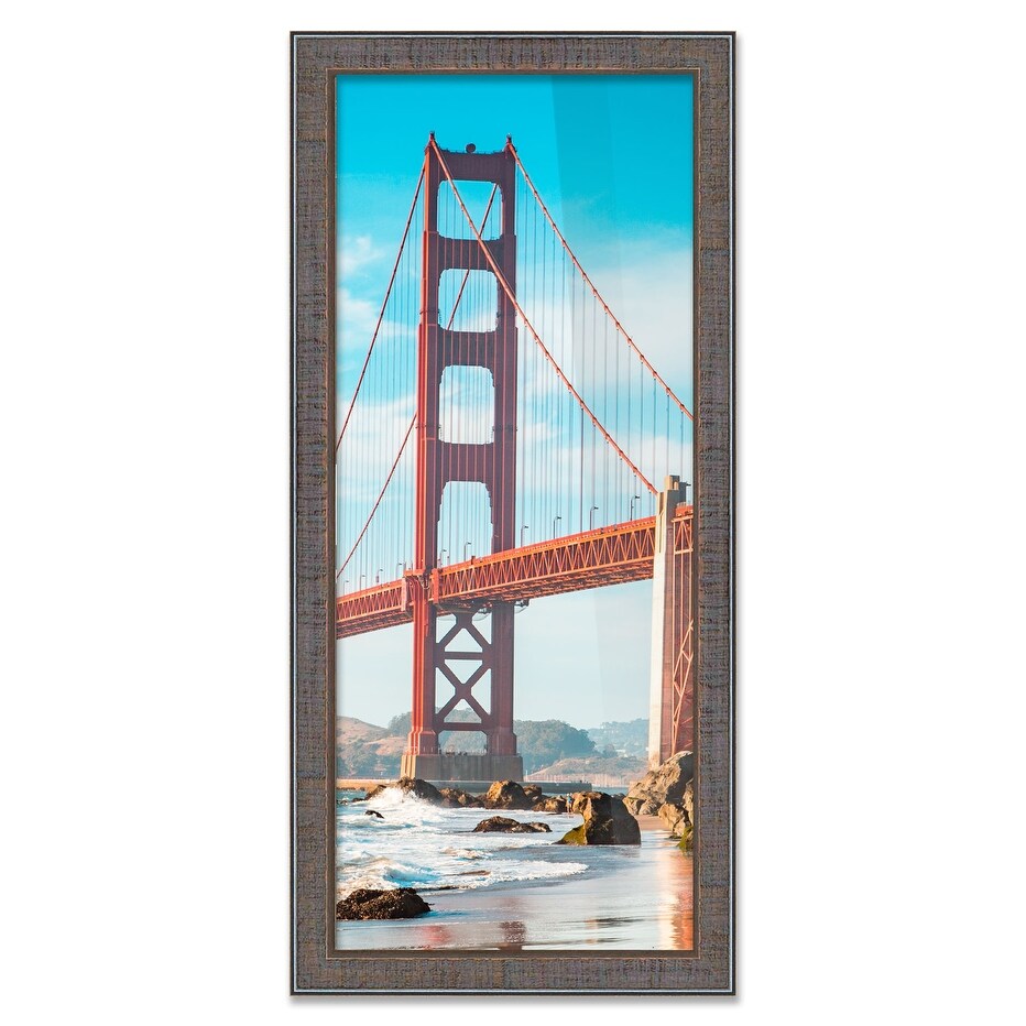 With Acrylic Front and Foam Board Back 17x21 Stately Pewter Wood Picture Frame 