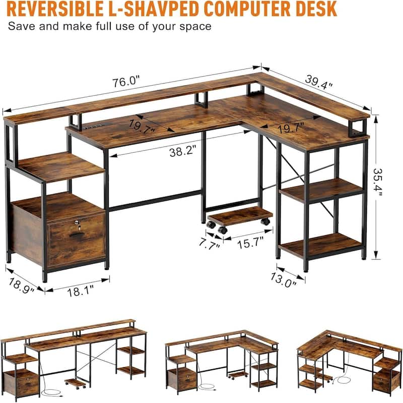 76 Inch Office Desk
