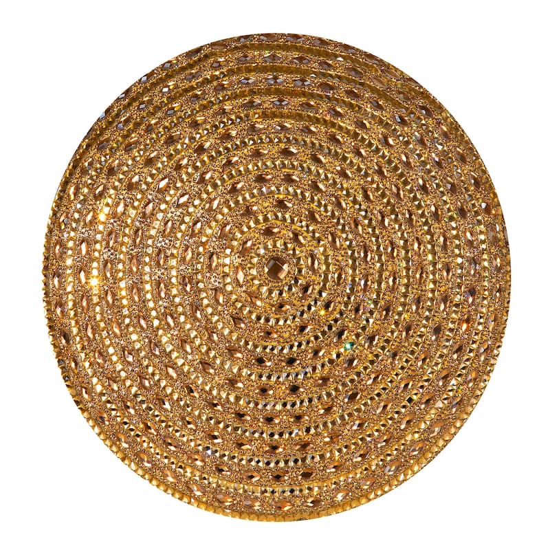 Gatsby Round Pillow, Glass Rhinestones with Matching Velvet