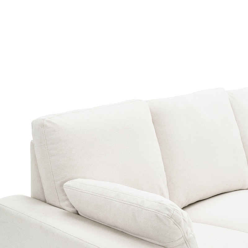 88.9" Linen Power Recliner Sectional 5-Seat Sofa with USB Ports and Storage Drawers