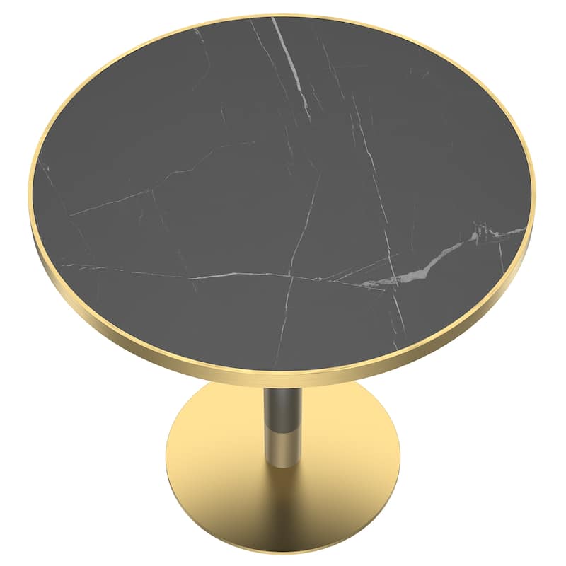 Square Modern Dinning Table 31.5 inches Bistro Table Tulip Table with Faux Marble top, Sturdy Metal Frame Diameter
