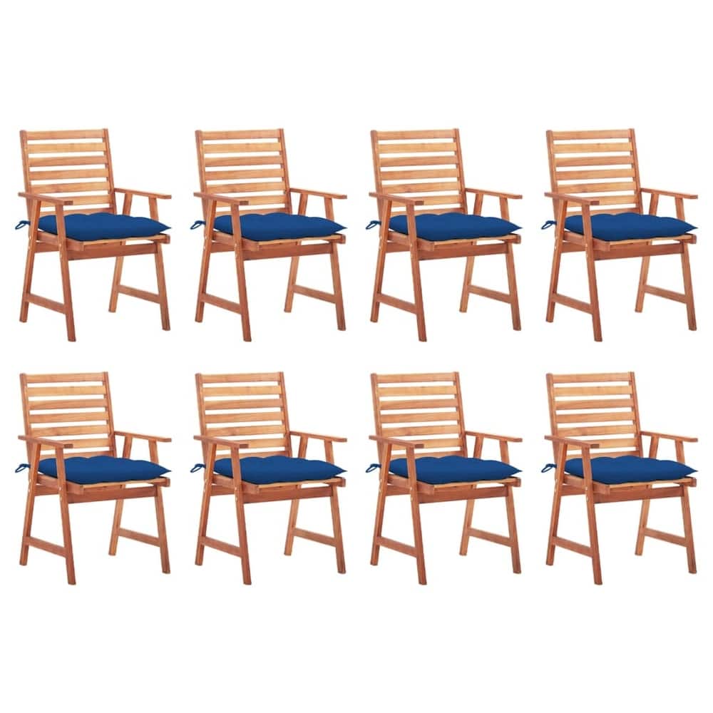 vidaXL Patio Dining Chairs Outdoor Patio Chair with Cushions Solid Wood Acacia - 22" x 24.4" x 36.2"
