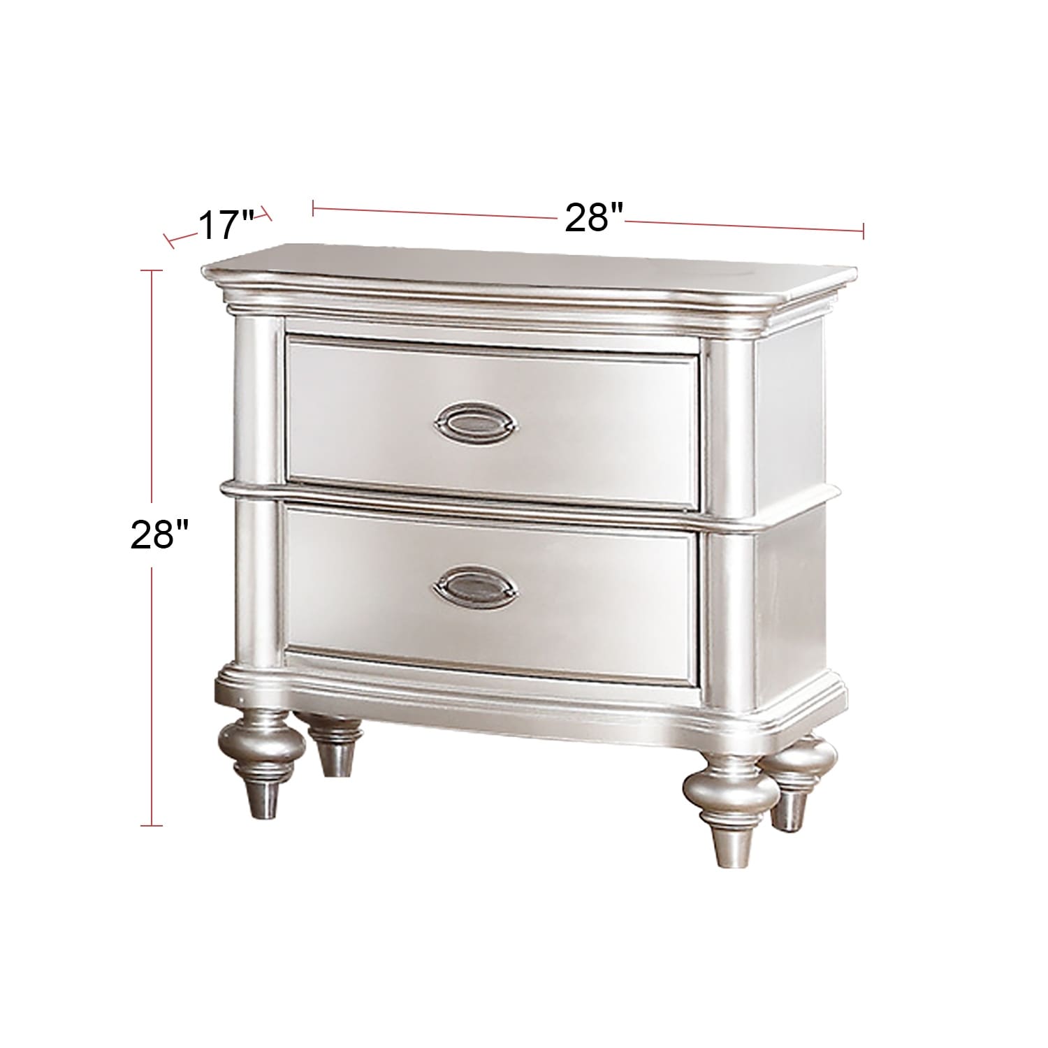 Bedroom Modern Furniture Antique Silver Wood Bedside Wable, with