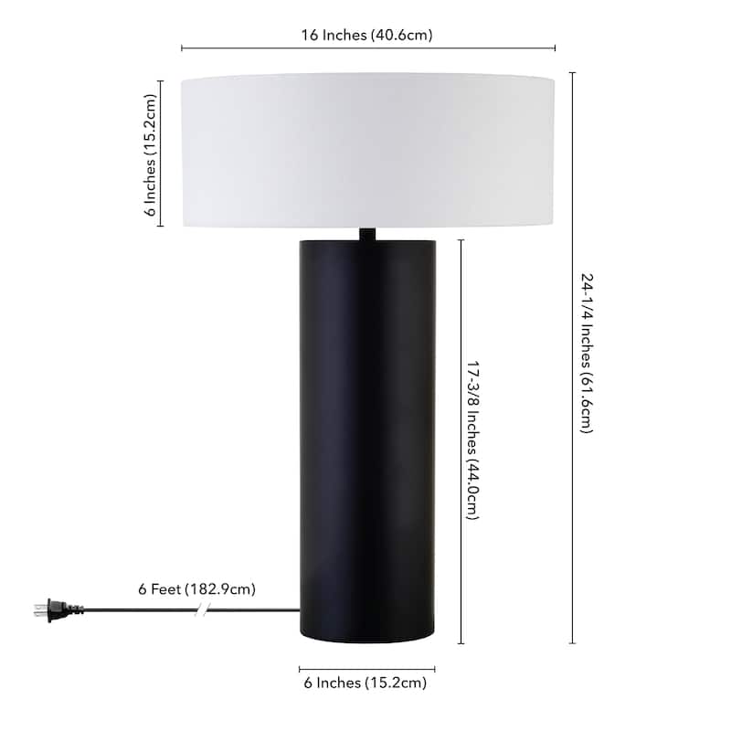 Wells 24" Tall Table Lamp with Fabric Shade - 24" Tall