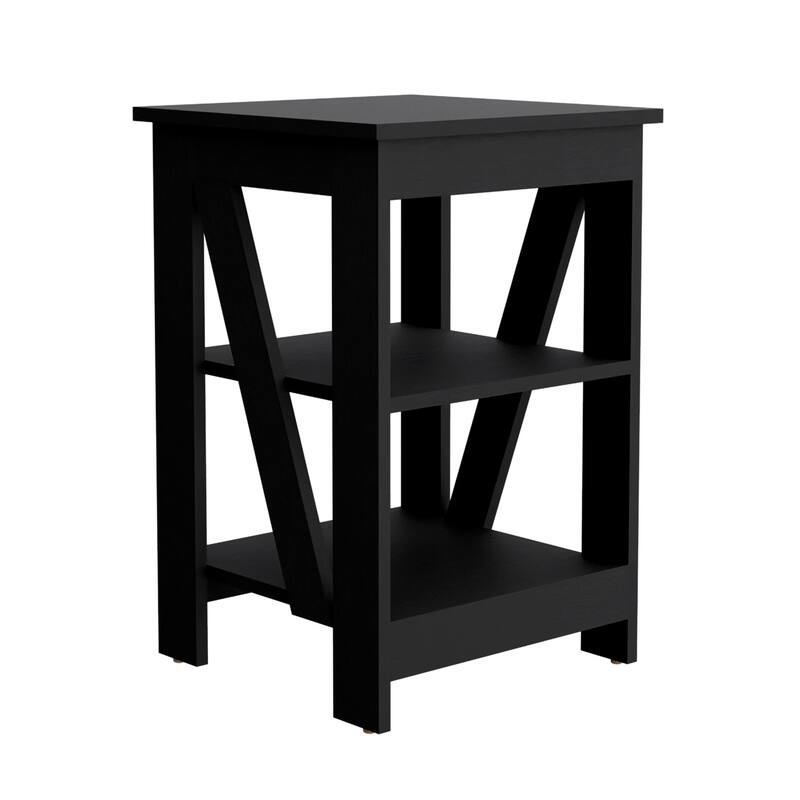 3-Tier Storage Shelf End Table with Space-Efficient Design for Small Spaces