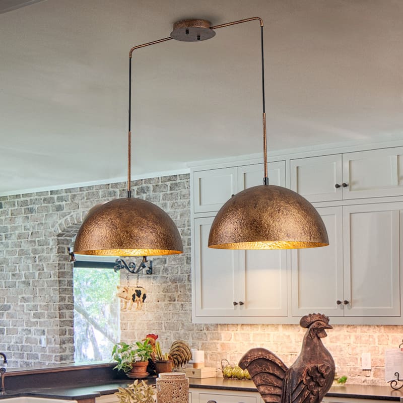 Industiral Hammered Antique Copper Dome Pendant Light