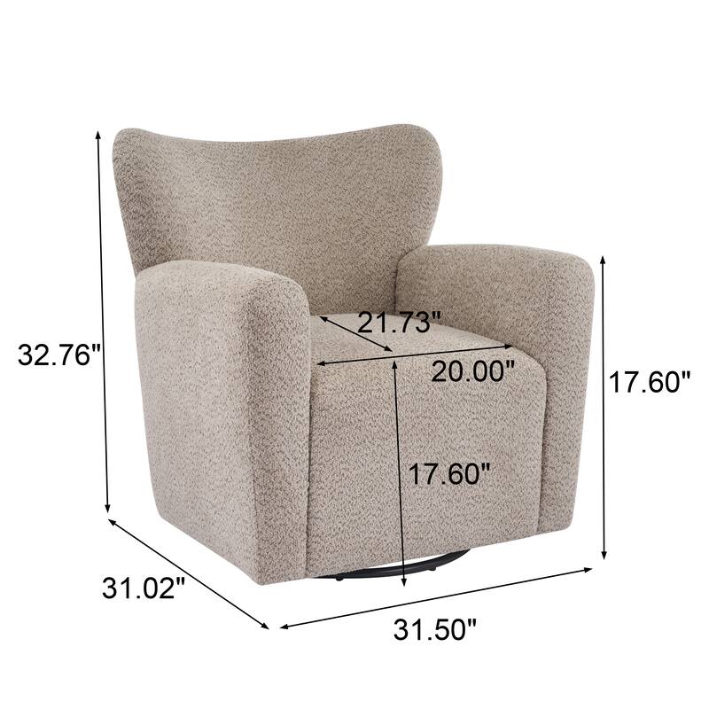 Christopher Knight Home - 360° Swivel Bouclé Wingback Accent Chair