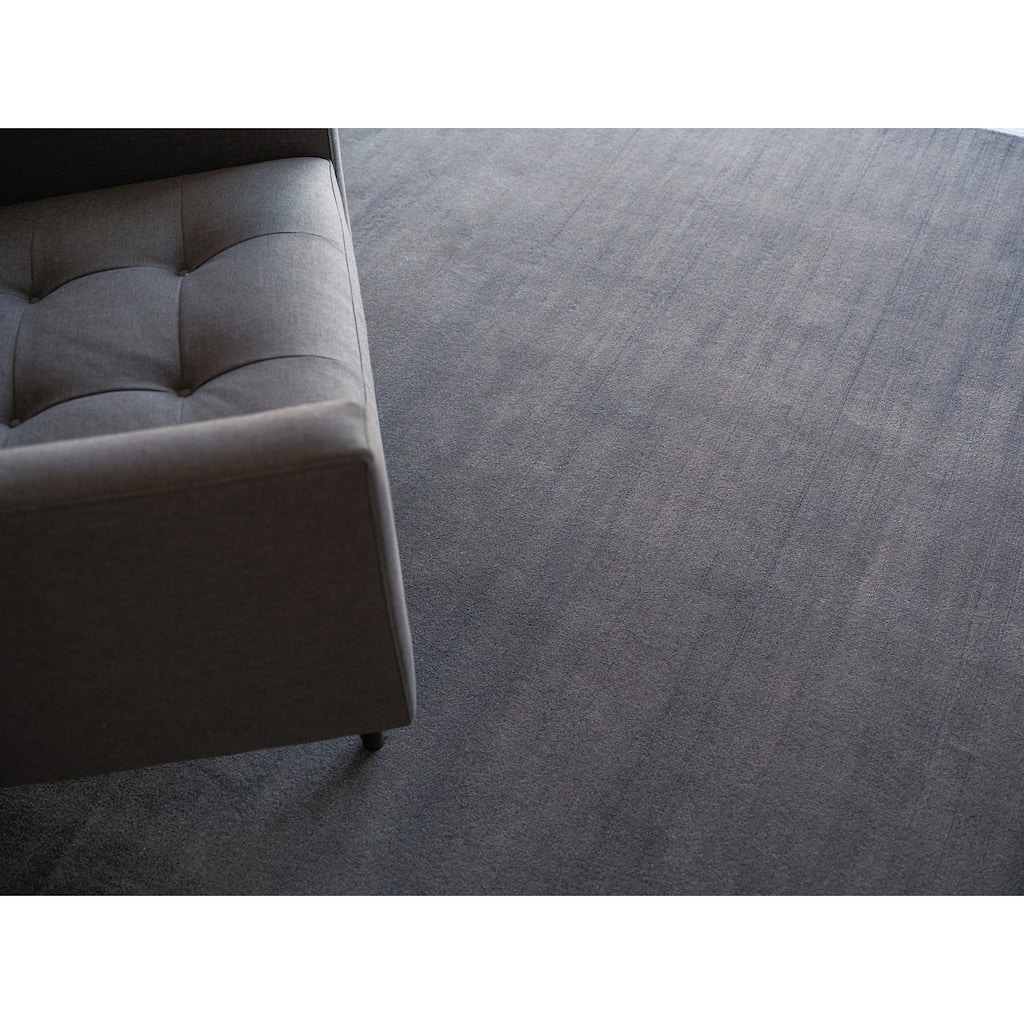 Velutto Modern Handmade Silky Nylon in Gray Area Rug