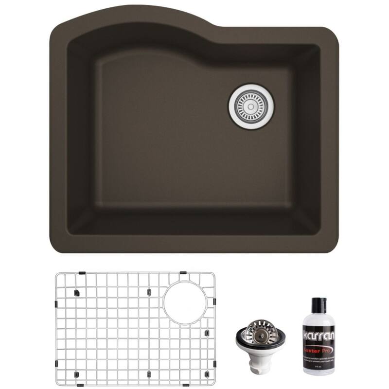 Karran USA QU-671-PK1 Quartz QU 24" Undermount Single Basin Quartz - Brown