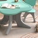 preview thumbnail 9 of 7, Qaba Kids Table and Chair Set, 3 Piece Plastic Baby Activity Table, Toddler Art Table for 3-6 Years Old, Light Blue
