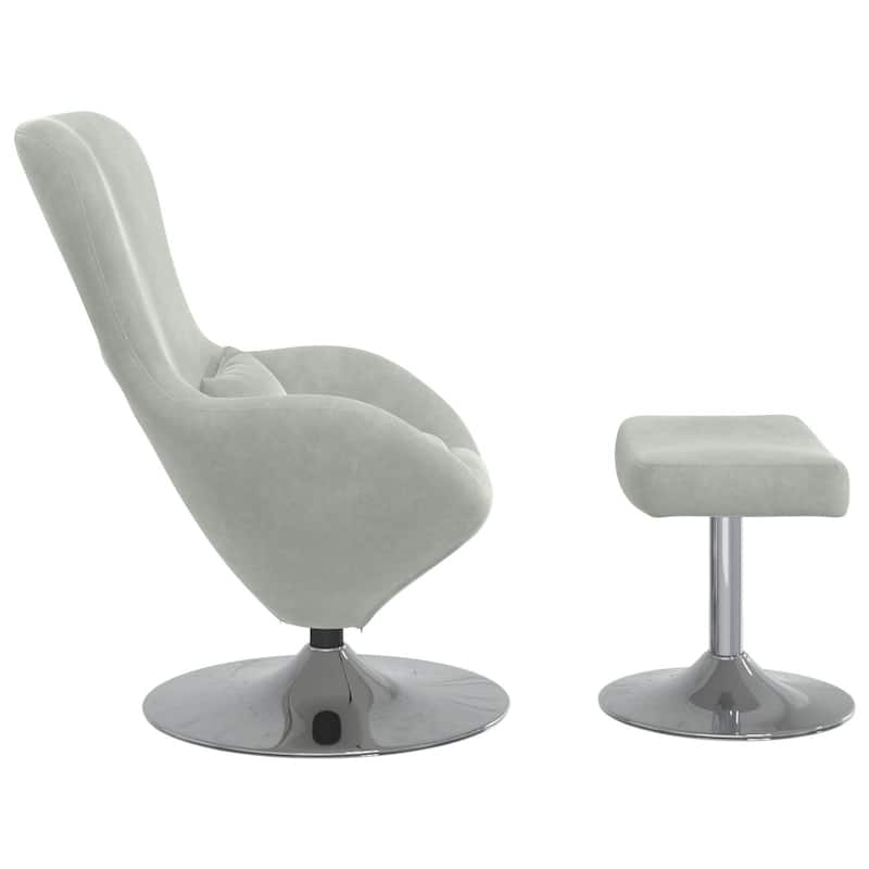 vidaXL Egg Chair Black/ Dark/Light Grey Velvet - 24.8 x 28.7 x 35.4