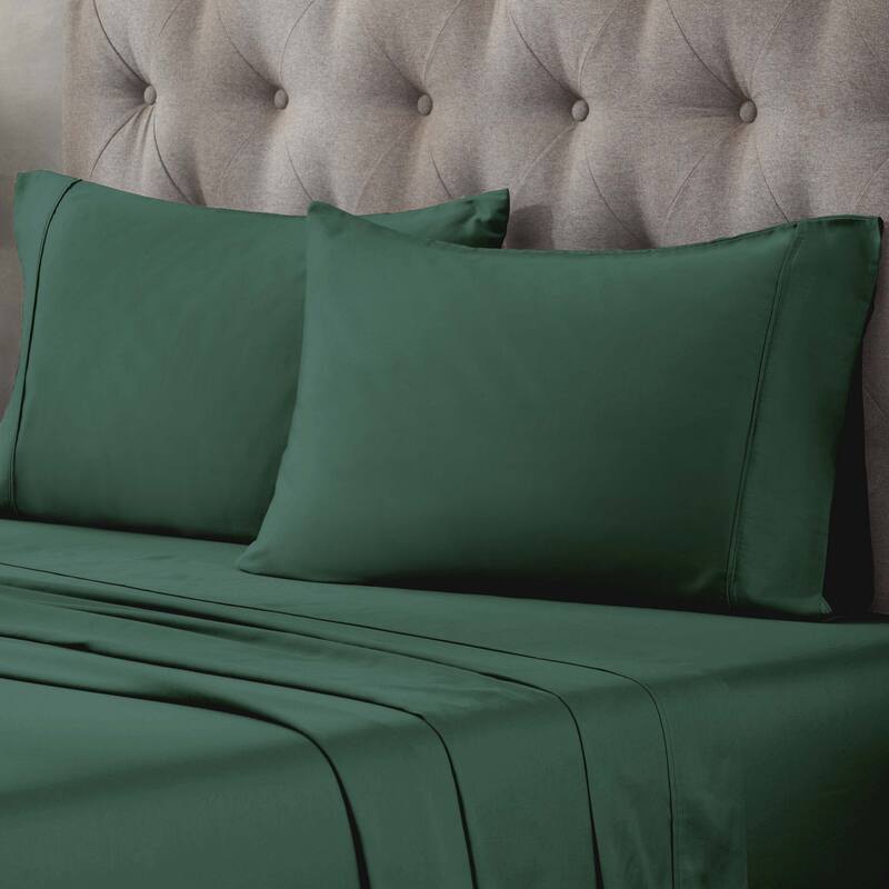 Superior Egyptian Cotton 400 Thread Count Pillowcases - Set of 2 - Hunter Green - King