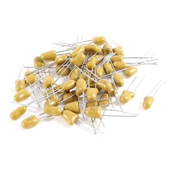 50PCS 10uF 25V 2 Pin Yellow Radial Dipped Tantalum Bead Capacitors ...