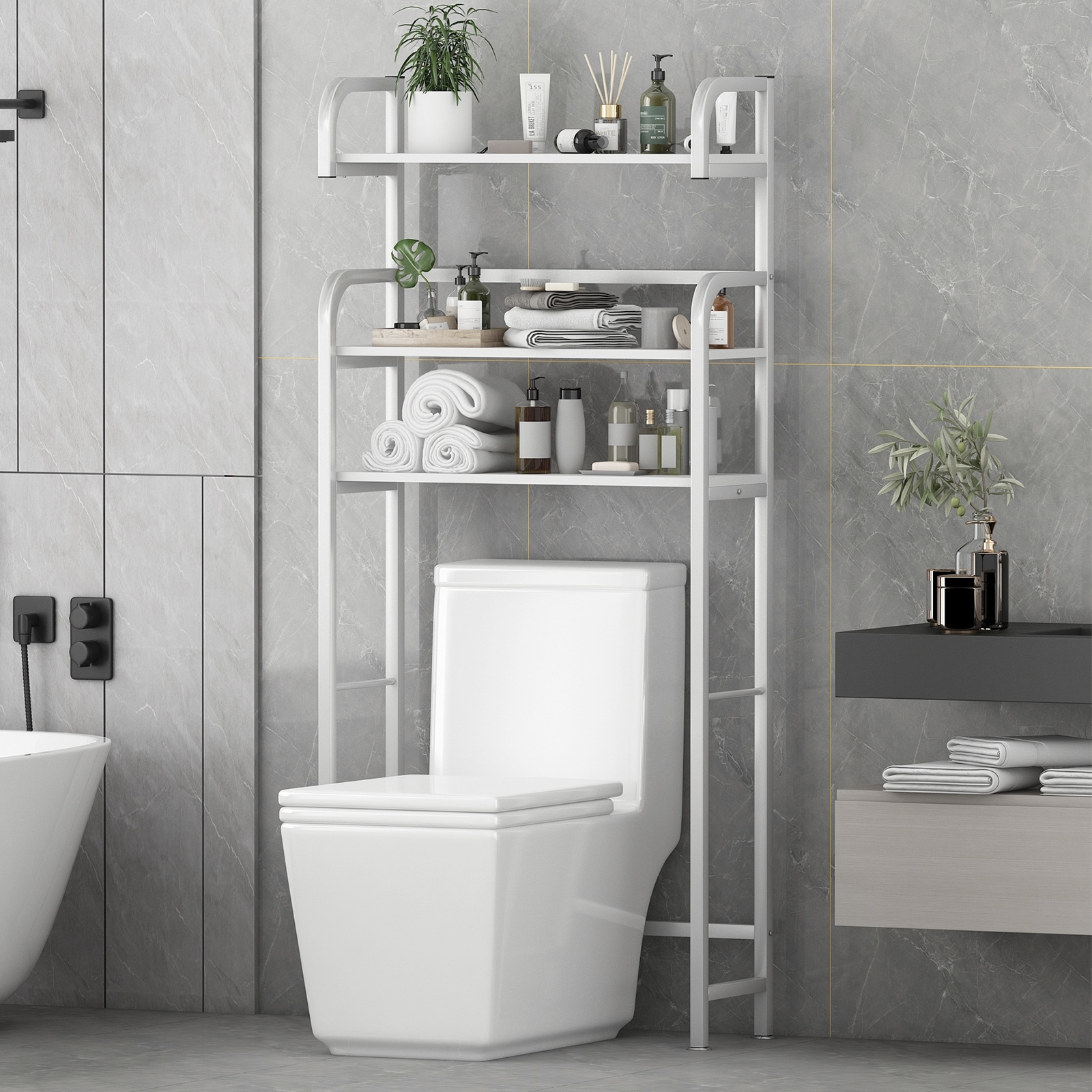 Chrome shelves deals for bathroom