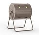 preview thumbnail 4 of 13, Outdoor Dual Chamber Tumbler Compost Bin 360° Dual Chamber Rotary Composter, 37.5 Gallon Plastic