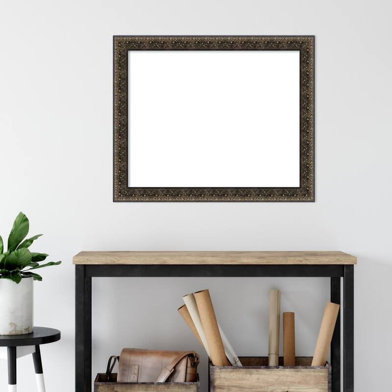 Amanti Art Intaglio Embossed Black Framed Dry Erase Magnetic Board