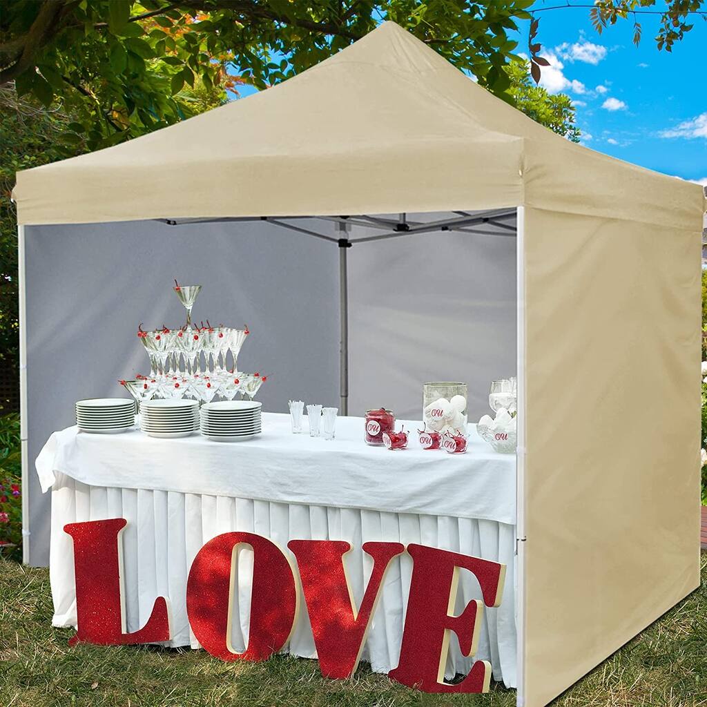 10' x 10' Pop Up Removable Sidewall Canopy Tent-Waterproof, Commercial Quality 300 Denier with Rolling Storage Bag - 10' x 10'