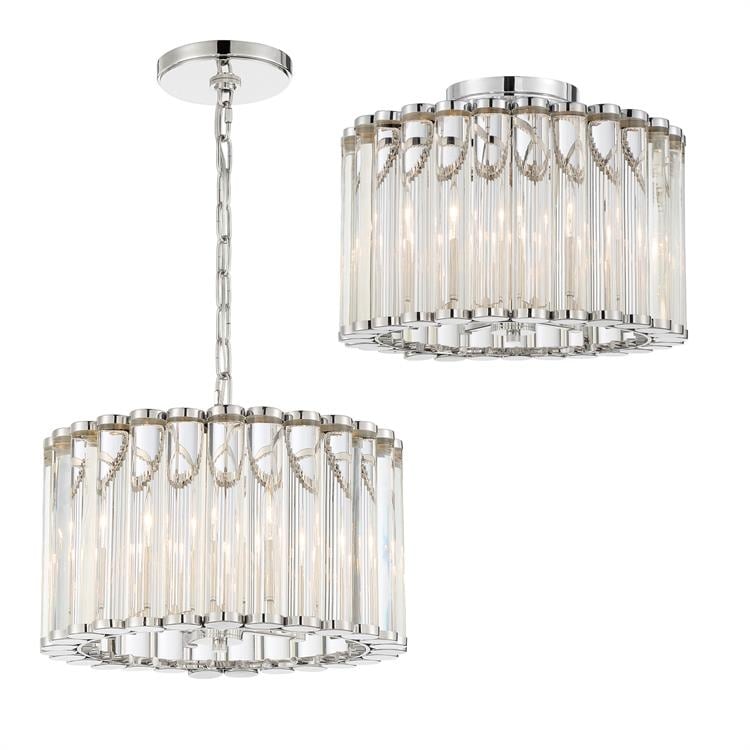 Libby Langdon for Crystorama Elliot 4 Light Polished Nickel Ceiling Mount - 0'' W x 0'' H